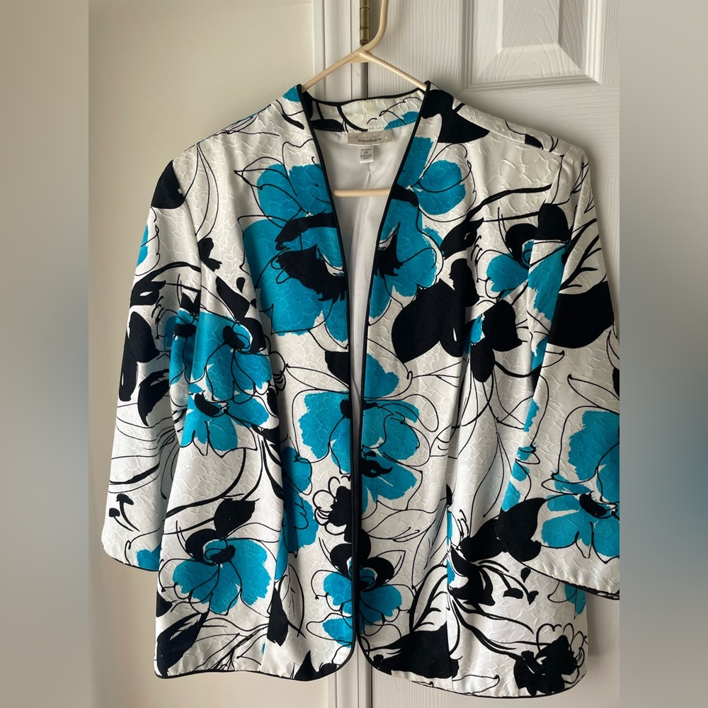 Dressbarn Artistic Blue and Black Blazer